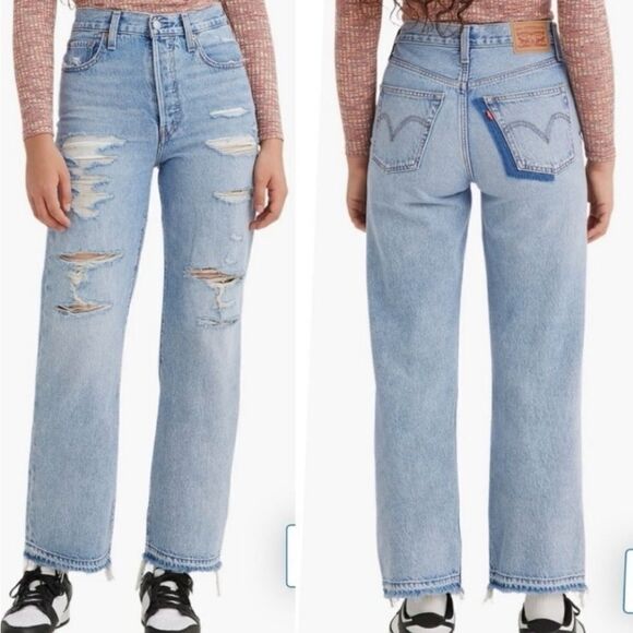 Levi's Ribcage jeans straight ankle distressed - Picture 1 of 14